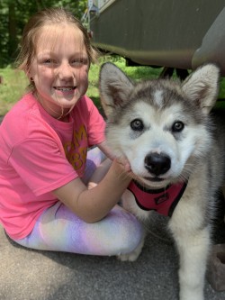 A girl and her malamute